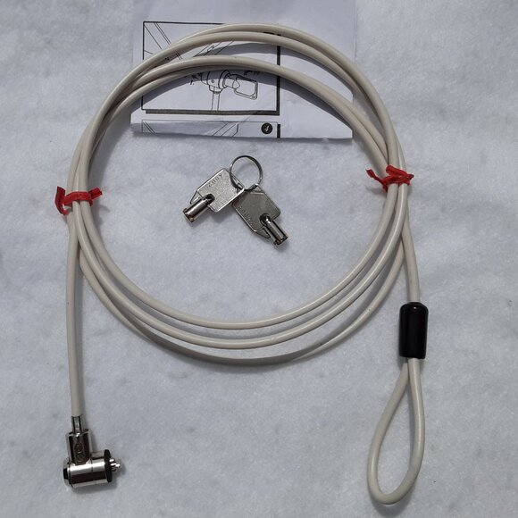 PC (Personal Computer) Cable Lock 3ft Straight with 2 Keys - Picture 1 of 5